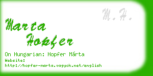 marta hopfer business card